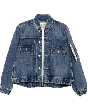 Sacai X Levi's Hybrid Zip-Fastening Denim Jacket - Blue