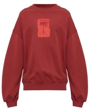 Palm Angels Logo-Print Sweatshirt - Red