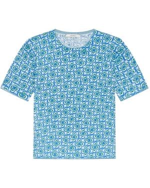 Maliparmi Printed Round-Neck T-Shirt - Blue