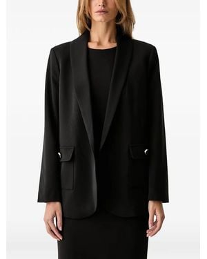 Fracomina Blazer À Col Châle Et Poche À Rabat - Black