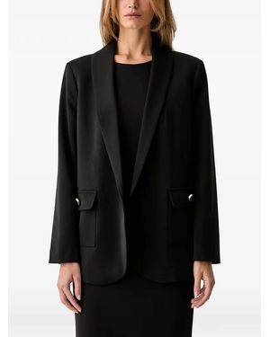 Fracomina Blazer À Col Châle Et Poche À Rabat - Black