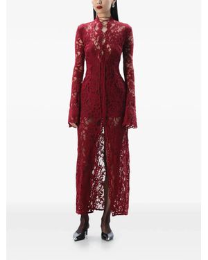 manuri lace dress Manuri Lace-embellished Boat-neck Maxi Dress