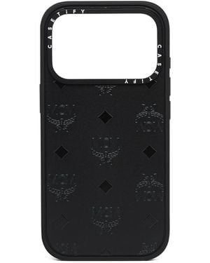 MCM X Casetify Monogram-Pattern Iphone 17 Pro Case - Black