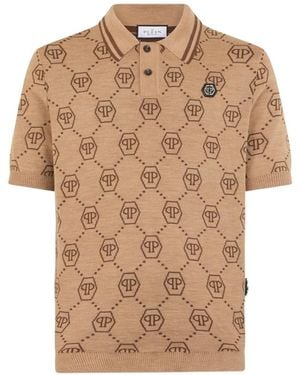 Philipp Plein Monogram Polo Shirt - Natural