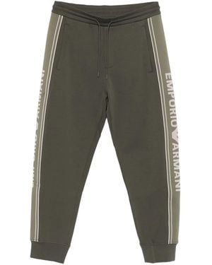 Emporio Armani Logo-Detail Side-Stripe Track Pants - Grey