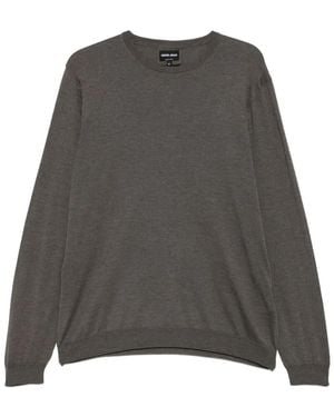 Giorgio Armani Maglione Con Scollo Rotondo - Grigio