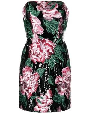 Marchesa Minikleid Mit Pailletten - Schwarz