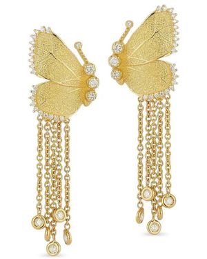 Tanya Farah Diamond Butterfly Earrings - Metallic