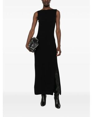 SERGIO MORETTI FIRENZE Sleeveless Side-Slit Midi Dress - Black