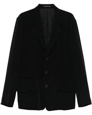 Yohji Yamamoto Three-Button Patch-Pocket Blazer - Black