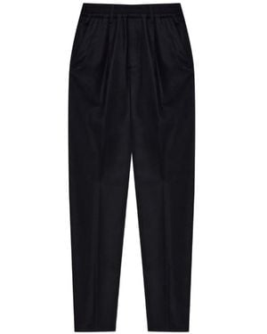 Eleventy Elasticated-Waistband Pleated Trousers - Black