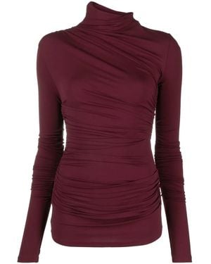 TOVE Leomie Asymmetric Ruched Top - Purple