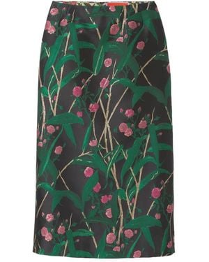 La DoubleJ Jupe Crayon À Fleurs En Jacquard - Vert
