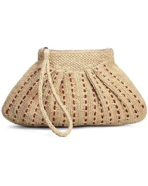IBELIV Mezzo Woven Pleated Clutch Bag - Natural