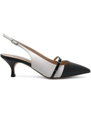 Casadei Winnie Buckled Slingback Court Shoes - Metallic