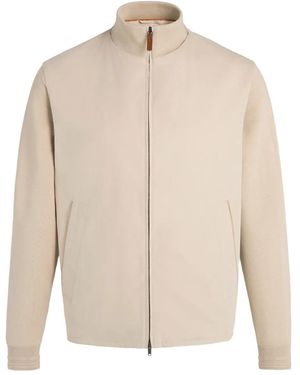 Tod's Zip-Up Bomber Jacket - Natural