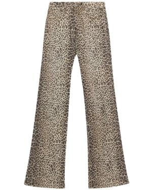 R13 Leopard-Print Jane Jeans - Grey