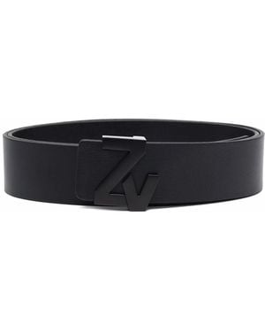 Zadig & Voltaire Initiale Logo-Buckle Belt - Black