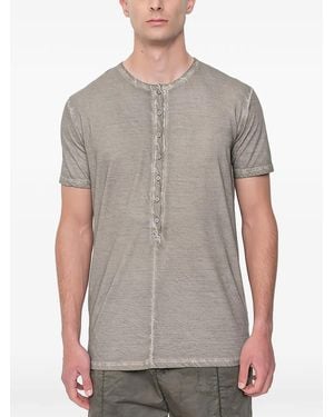 MD75 T-Shirt À Patte De Boutonnage - Gris