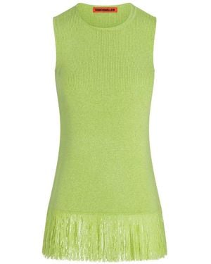 Simon Miller Lisel Fringe-Trim Sleeveless Top - Green