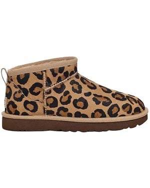 UGG Leopard-Print Ankle Boots - Brown