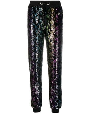 Philipp Plein Monogram Sequin Trousers - Black