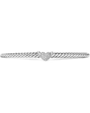 David Yurman Bracciale Cable Flex Con Diamanti - Bianco
