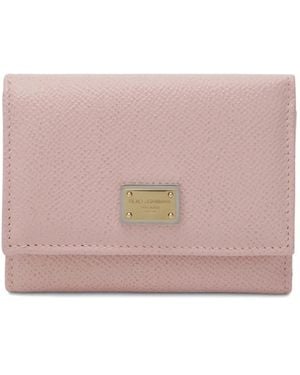 Dolce & Gabbana Leather Flap French Wallet - Pink
