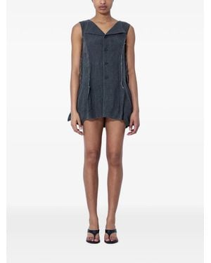 Limi Feu Button-Down Sleeveless Dress - Blue