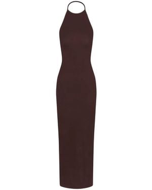 ÉTERNE Halterneck Maxi Dress - Purple