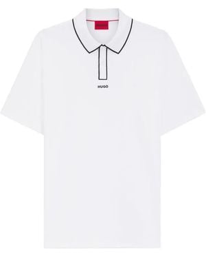 BOSS Polo Dalumo Con Ribete En Contraste - Blanco