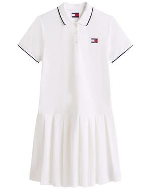 Tommy Hilfiger Pleated-Skirt Polo Mini Dress - White