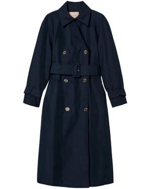 Twinset Twill Trench Coat - Blue