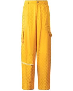 Roberto Cavalli Patterned Cargo Trousers - Yellow