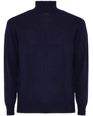 Cruciani Gestrickter Rollkragenpullover - Blau