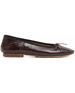 Mansur Gavriel Dance Ballerina Patent Leather Ballet Flats - White
