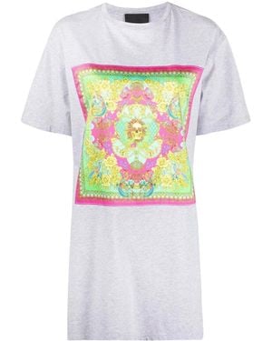 Philipp Plein Baroque Print T-Shirt Dress - White