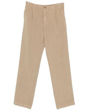 120% Lino Belted Pleated Trousers - Natural