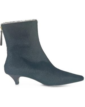 Halmanera Fern16 Pony-Hair Rear-Zip Boots - Blue