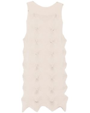 Issey Miyake Textured Pleated Dress - White