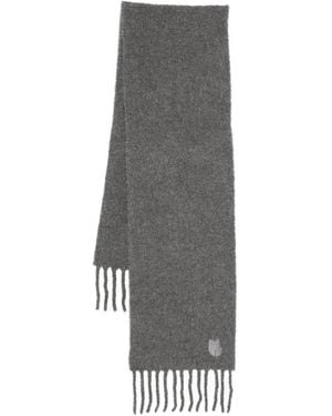 Ba&sh Sjaal Met Geborduurd Logo En Franje - Grijs