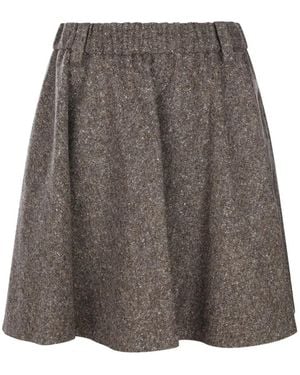 Brunello Cucinelli Marl-Effect A-Line Skirt - Grey