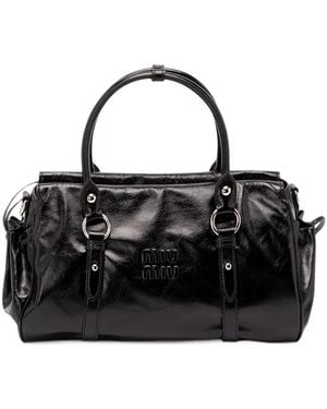 Miu Miu Glänzende Tasche Mit Henkel - Schwarz