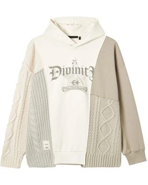 FIVE CM Cable-Knit Patchwork Hoodie - Natural
