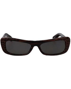 Jacquemus Capri Croc-Effect Sunglasses - Black