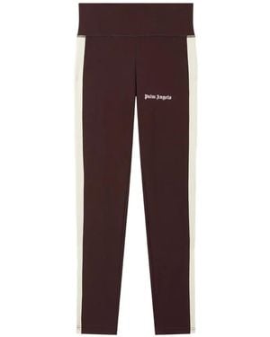 Palm Angels Leggins Con Logo Estampado - Morado
