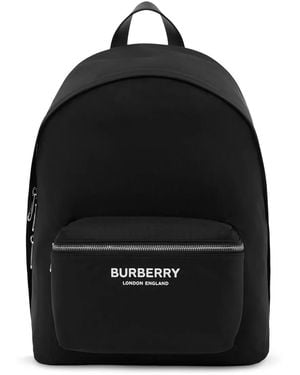 Burberry Mochila con logo y cremallera - Negro
