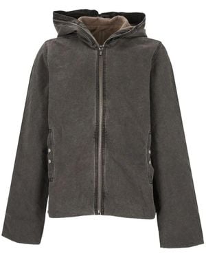 Rick Owens Gimp Zip-Up Hooded Jacket - Gray