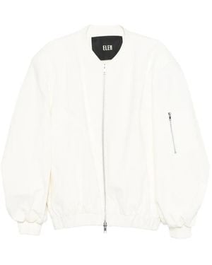 ELEH Zip-Up Bomber Jacket - White