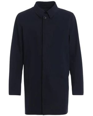 Herno Concealed-Fastening Car Coat - Blue